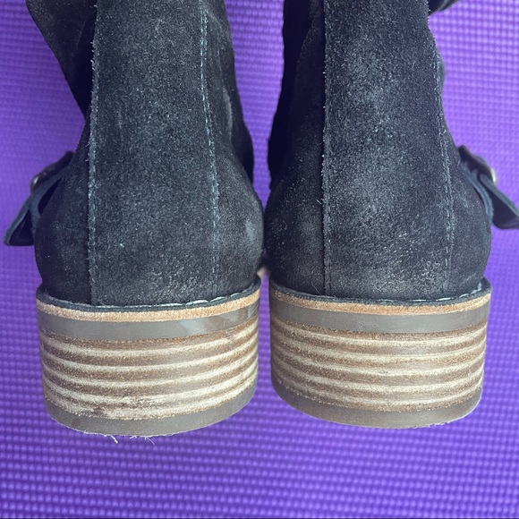 Paul Green Munchen Suede Buckle Moto Boots - Picture 7 of 13